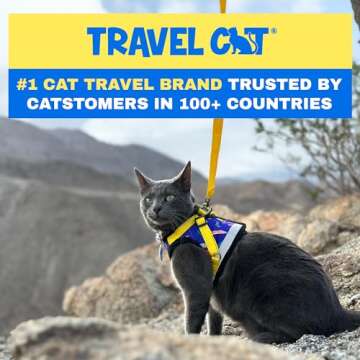 Travel Cat Harness and Leash Set - Adjustable Fit Mesh Cat Harness and Reflective Strap - Comfort Escape Proof Harness for Cats, Kitten for Outdoor Walking, Hiking (Large, 90s Cat)