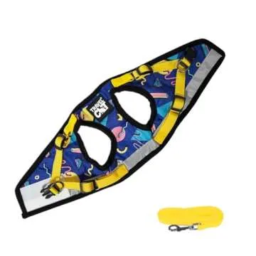 Travel Cat Harness and Leash Set - Adjustable Fit Mesh Cat Harness and Reflective Strap - Comfort Escape Proof Harness for Cats, Kitten for Outdoor Walking, Hiking (Large, 90s Cat)