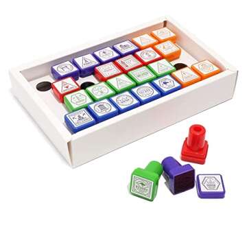 Bright Creations Passport Stamps, City and Country Stamp Set (1 x 1 In, 26 Pieces)