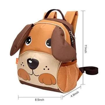 yodo Kids Insulated Toddler Backpack with Safety Harness Leash and Name Label - Playful Preschool Lunch Boxes Carry Bag, Dog
