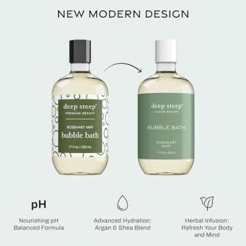 Deep Steep Bubble Bath - Rosemary Mint 17oz - Soothing & Hydrating