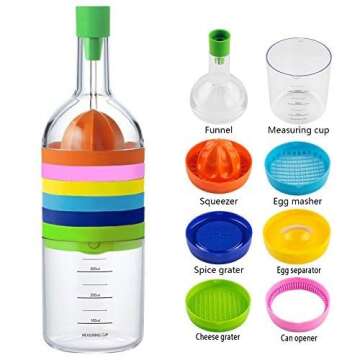 BUTEFO 8 in 1 Kitchen Tool Set All in 1 Multipurpose Kitchen Gadget Kitchen Tool Bottle