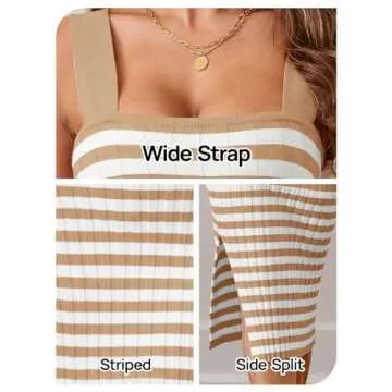 Stylish MEROKEETY Striped Midi Dress for Versatile Wear