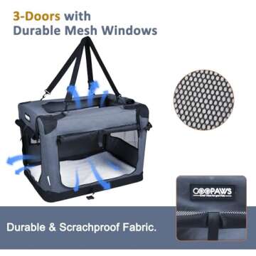 JESPET 27'' Soft Dog Crate for Travel and Comfort