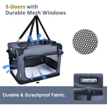 JESPET 27'' Soft Dog Crate for Travel and Comfort