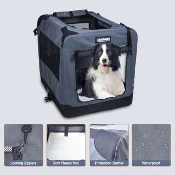 JESPET 27'' Soft Dog Crate for Travel and Comfort