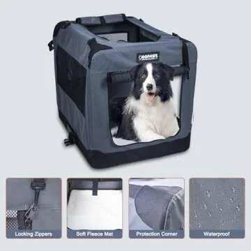 JESPET 27'' Soft Dog Crate for Travel and Comfort
