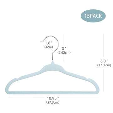 ManGotree Kids Velvet Clothes Hangers, Baby Childrens Hangers for Clothes Space Saving Non-Slip 15Pa...