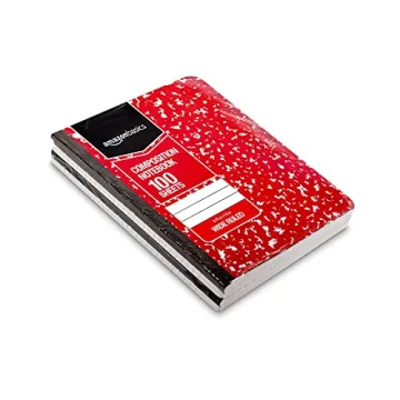 Amazon Basics Wide Ruled Composition Notebooks 4-Pack