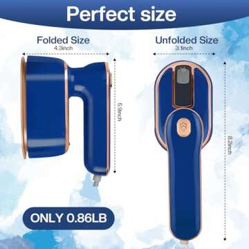 Compact SEAINS Mini Steam Iron: Travel Steamer for All Fabrics