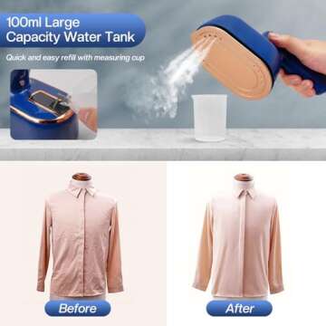Compact SEAINS Mini Steam Iron: Travel Steamer for All Fabrics