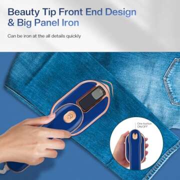Compact SEAINS Mini Steam Iron: Travel Steamer for All Fabrics
