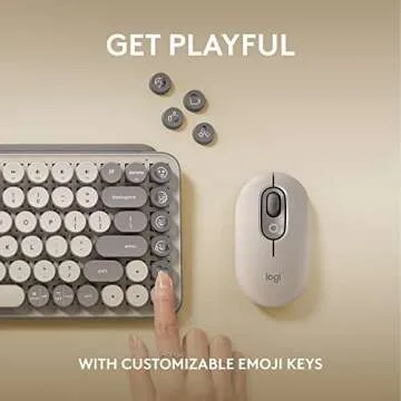 Logitech POP Keys Mechanical Wireless Keyboard with Customizable Emoji Keys, Durable Compact Design, Bluetooth or USB Connectivity, Multi-Device, OS Compatible - Mist