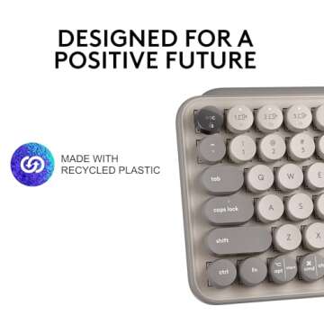 Logitech POP Keys Mechanical Wireless Keyboard with Customizable Emoji Keys, Durable Compact Design, Bluetooth or USB Connectivity, Multi-Device, OS Compatible - Mist