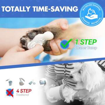 Paw Cleaner | No-Rinse Foaming Cleanser for Dogs Cats | 6.8 fl oz | Gentle and Safe | Pleasant Smell | Deep Clean Pet Paws | Bottle with Removable Soft Silicone Brush