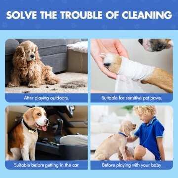 Paw Cleaner | No-Rinse Foaming Cleanser for Dogs Cats | 6.8 fl oz | Gentle and Safe | Pleasant Smell | Deep Clean Pet Paws | Bottle with Removable Soft Silicone Brush