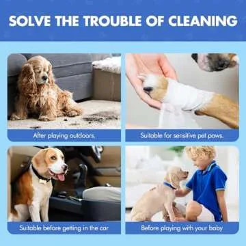 Paw Cleaner | No-Rinse Foaming Cleanser for Dogs Cats | 6.8 fl oz | Gentle and Safe | Pleasant Smell | Deep Clean Pet Paws | Bottle with Removable Soft Silicone Brush
