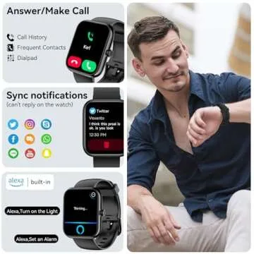 SENBONO Smart Watch with Alexa & Bluetooth Calls, 1.83" HD Fitness Tracker for Men Women, IP68 Water...