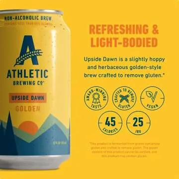 Upside Dawn Non-Alcoholic Craft Beer - 6 Pack of Refreshing Cans