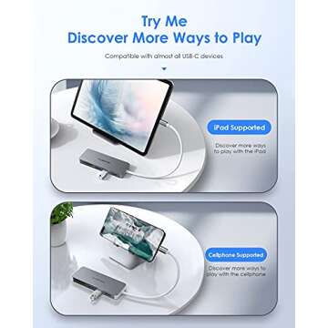 LENTION USB C Hub with SD Card Reader & USB Ports