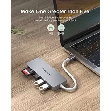 LENTION USB C Hub with SD Card Reader & USB Ports