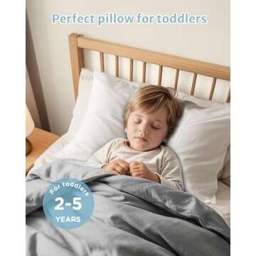 Babebay Toddler Pillow,13X18 Soft Toddler Pillows for Sleeping, Machine Washable Kids Pillow with Co...