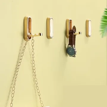 XSGTZMJ Hooks - Elegant Gold Folding Coat Hooks for Home
