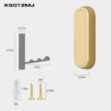 XSGTZMJ Hooks - Elegant Gold Folding Coat Hooks for Home