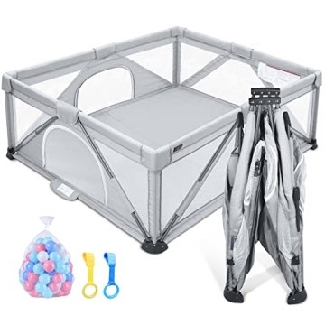 ANGELBLISS Baby Playpen, Foldable Playpen for Babies and Toddlers, Indoor & Outdoor Baby Activity Ce...