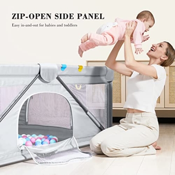 ANGELBLISS Foldable Baby Playpen for Indoor Outdoor Use