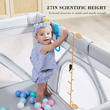ANGELBLISS Foldable Baby Playpen for Indoor Outdoor Use