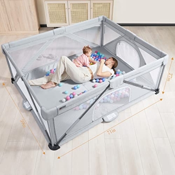 ANGELBLISS Foldable Baby Playpen for Indoor Outdoor Use