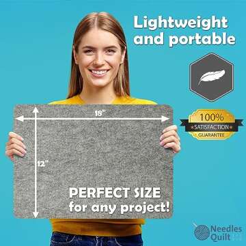 18" X 12" Wool Pressing Mat | 100% Natural New Zealand Wool Ironing Mat for Quilting Ironing Station...