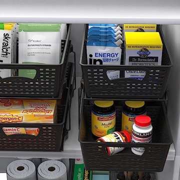 2 Tier Bathroom Organizer Tray with Pull-Out Drawers