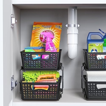 2 Tier Bathroom Organizer Tray with Pull-Out Drawers
