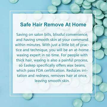 Wax Warmer Waxing Kit, Easkep Wax Warmer Hair Removal Home Wax Kit with 5 Bags Hard Wax Beans Healthy Relaxing Wax Kit for Legs, Face, Underarm, Bikini