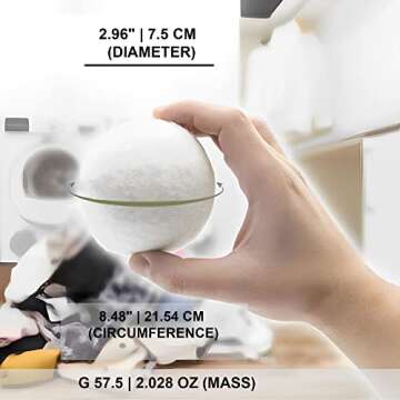 Ezhippie Quality Wool Dryer Balls - 4 XL Pack - 1000+ Loads - Pure Organic Wool - Reusable Natural F...