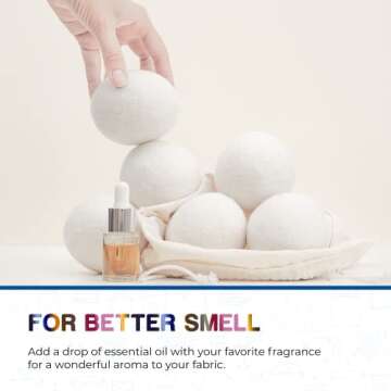 Ezhippie Quality Wool Dryer Balls - 4 XL Pack - 1000+ Loads - Pure Organic Wool - Reusable Natural Fabric Softener Perfect with Essential Oils, Reduce Clothing Static and Wrinkles