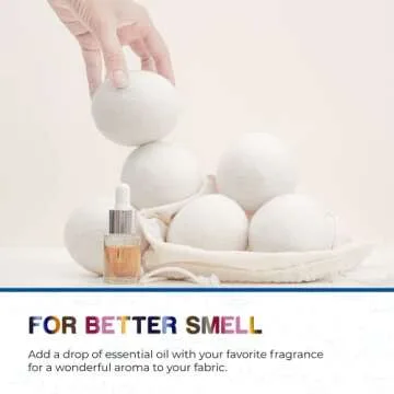 Ezhippie Quality Wool Dryer Balls - 4 XL Pack - 1000+ Loads - Pure Organic Wool - Reusable Natural Fabric Softener Perfect with Essential Oils, Reduce Clothing Static and Wrinkles