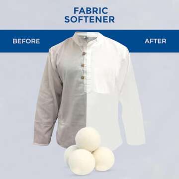 Ezhippie Quality Wool Dryer Balls - 4 XL Pack - 1000+ Loads - Pure Organic Wool - Reusable Natural Fabric Softener Perfect with Essential Oils, Reduce Clothing Static and Wrinkles