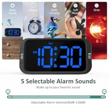 Compact Odokee Dual Alarm Clock with USB Charger