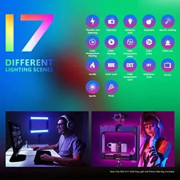 Neewer RGB LED Ring Light Selfie Light, 360° Full Color, Smartphone Video Rig & Phone Video Stabilizer, 2500K~10000K CRI 97+ LED Light with Battery & Charger for Filmmaking/TikTok/Makeup/YouTube/Vlog