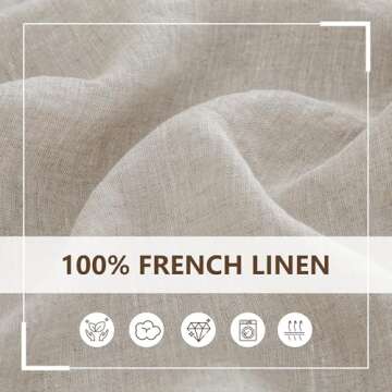 L Linen World Linen Tablecloth, 100% French Linen Natural Tablecloth 90" x 60" Inch, Washable Rectangular Tablecloth for Dining, Outdoor, Weddings and Restaurants, Decorative Valentine Easter