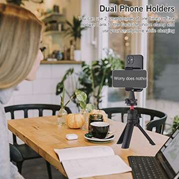 Andoer Multifunctional Smartphone Video Kit Including Universal Phone Tripod Mount with Dual Phone H...