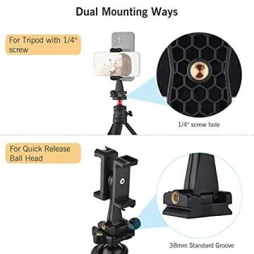 Andoer Multifunctional Smartphone Video Kit Including Universal Phone Tripod Mount with Dual Phone Holders 4 Cold Shoe Mounts + Desktop Tripod for Vlog Live Streaming Oline Video Teaching Meeting