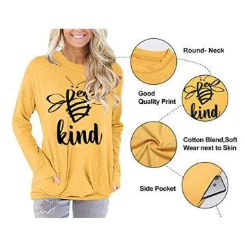 Angerella Yellow Kindness Teacher T Shirt with Pockets