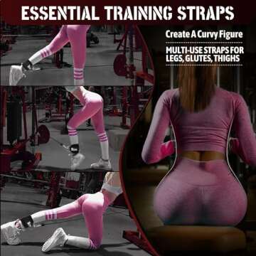 Ankle Strap for Cable Machines, Ankle Cuffs for Cable Machine-Kickbacks, Leg Extensions, Hip Abductors, Glute Workouts, Lower Body Exercises, Adjustable Leg Cable Attachments for Home & Gym