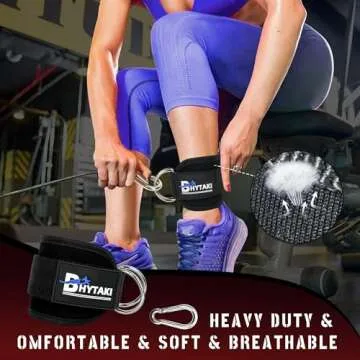 Ankle Strap for Cable Machines, Ankle Cuffs for Cable Machine-Kickbacks, Leg Extensions, Hip Abductors, Glute Workouts, Lower Body Exercises, Adjustable Leg Cable Attachments for Home & Gym