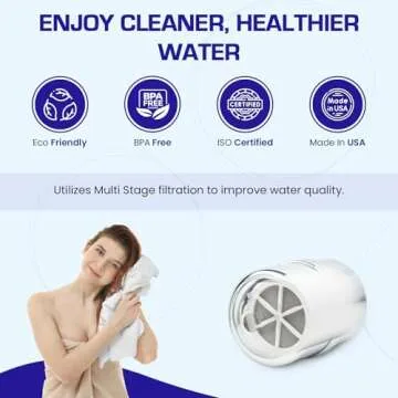 Crystal Quest Shower Filter without Shower Head - White - Advanced Multi Stage Filtration for Cleaner Water - Removes Chlorine, Heavy Metals - Promotes Healthier Skin, Softer Hair - Long-Lasting