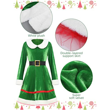 Enchanting SOMSOC Women Christmas Elf Costume Set